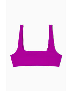 Square-neck Ribbed Bikini Top Purple