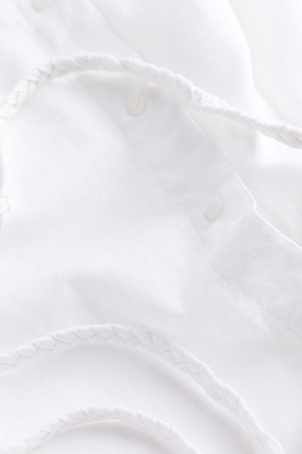 H&M Linen-blend Shirt Dress White
