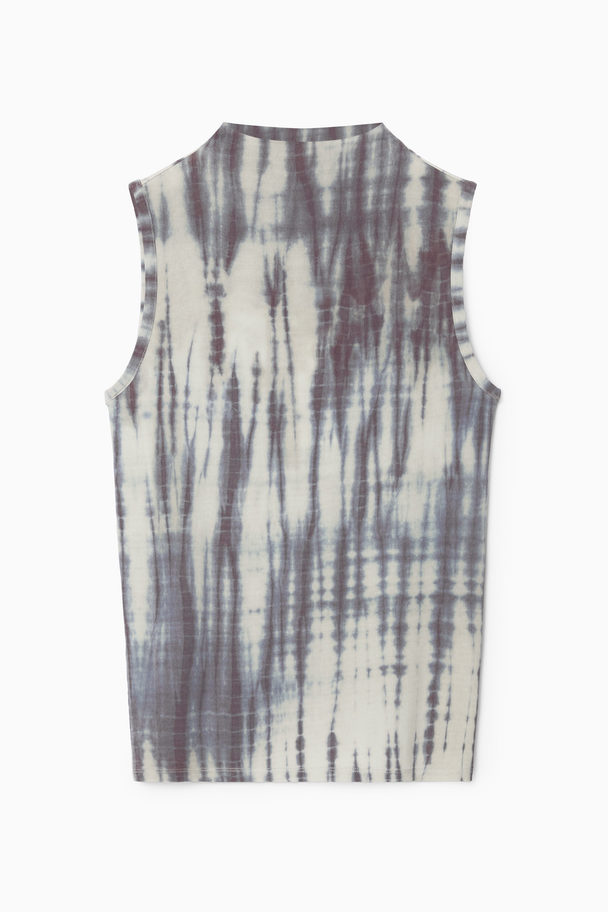 COS TANKTOP MIT HOHEM KRAGEN BEIGE/BLAU