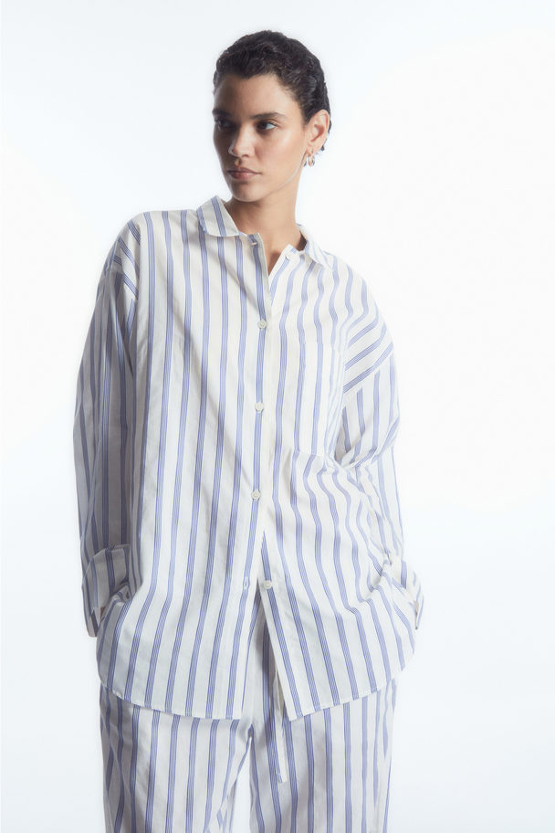 COS Randig Pyjamasskjorta Vit/blå-randig