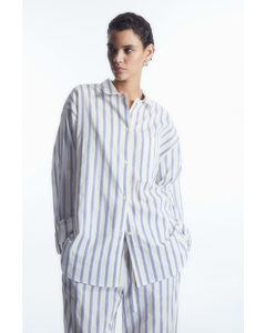 Stribet Pyjamasskjorte Hvid / Blå / Stribet