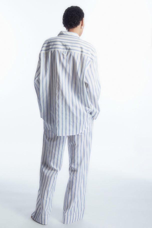 COS Striped Pyjama Shirt White / Blue / Striped