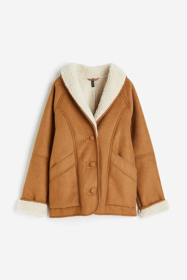 H&M Teddy-lined Jacket Brown
