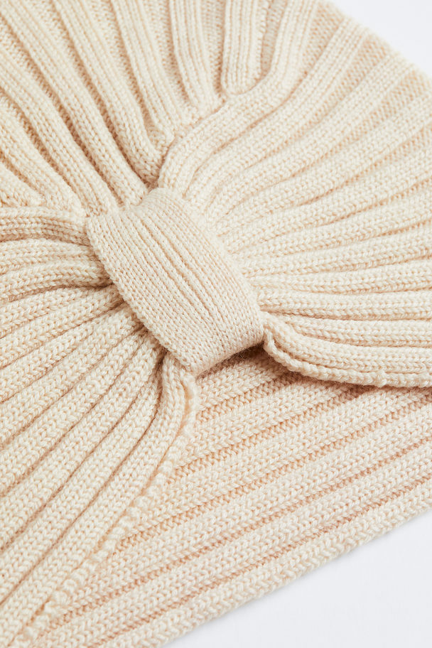 H&M Knitted Wool Turban Light Beige