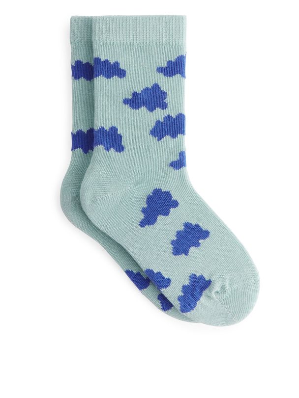 ARKET Jacquard Socks, 2 Pairs Blue