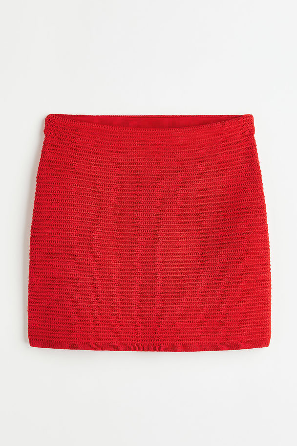H&M Knitted Skirt Red