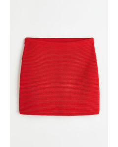Knitted Skirt Red