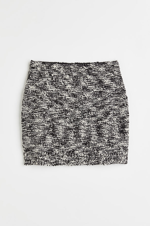 H&M Knitted Skirt Black Marl