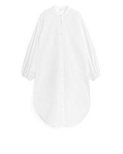 Balloon-sleeve Dress White