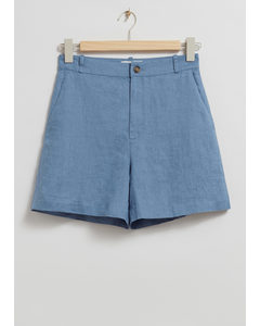 Linen Shorts Dusty Blue