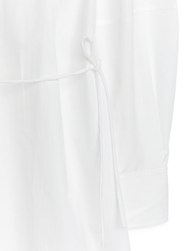 ARKET Wickel-Hemdblusenkleid Weiß