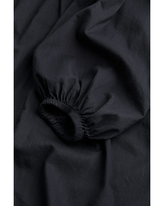 H&M Balloon-sleeved Dress Black