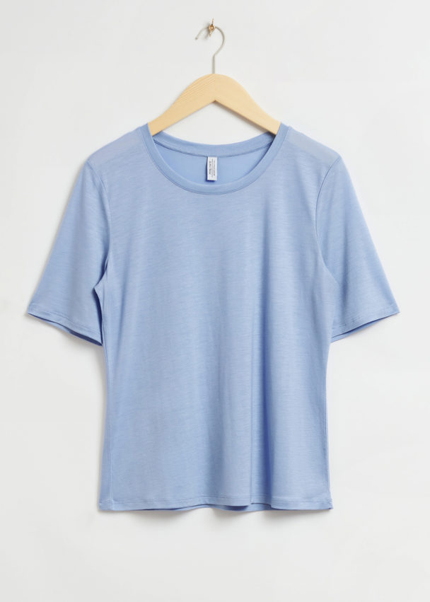 & Other Stories Loose-fit Crew-neck T-shirt Light Blue