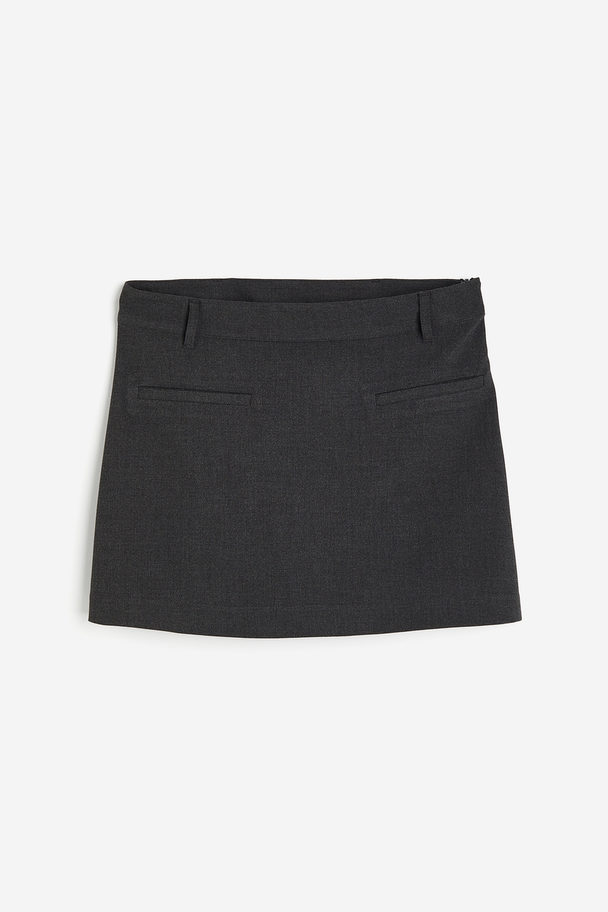 H&M Tailored Mini Skirt Dark Grey Marl