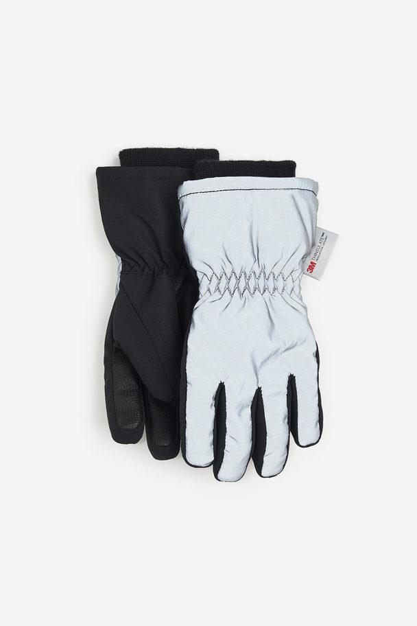 H&M Reflective Winter Gloves Black/silver-coloured