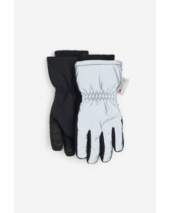 Reflektierende Winterhandschuhe Schwarz/Silberfarben