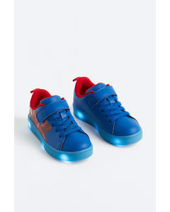 Blinkende Sneaker Blau/Spiderman