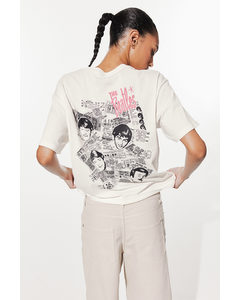 Oversized Printed T-shirt Natural White/the Beatles
