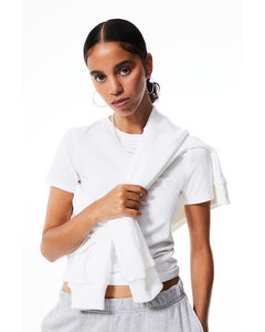 Figurbetontes T-Shirt Weiß