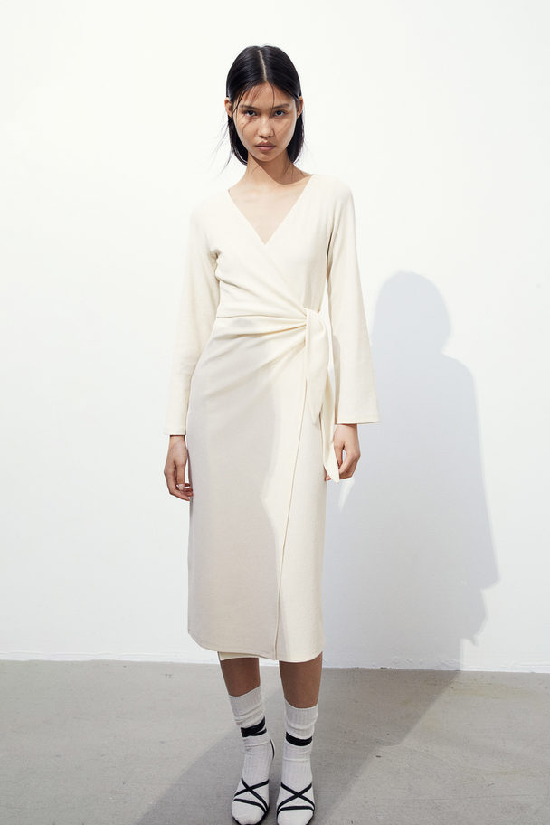 H&M Jersey Wrap Dress Light Beige