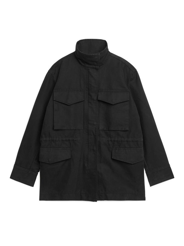 ARKET Cotton Utility Jacket Black