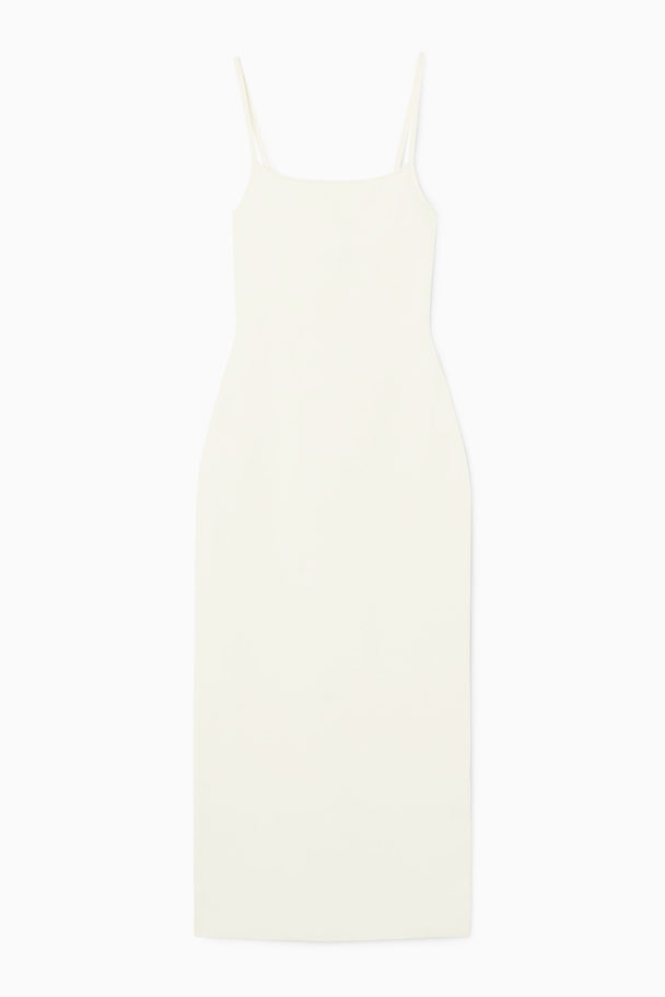 COS Square-neck Knitted Slip Dress White