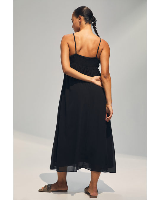 H&M Chiffon Slip Dress Black