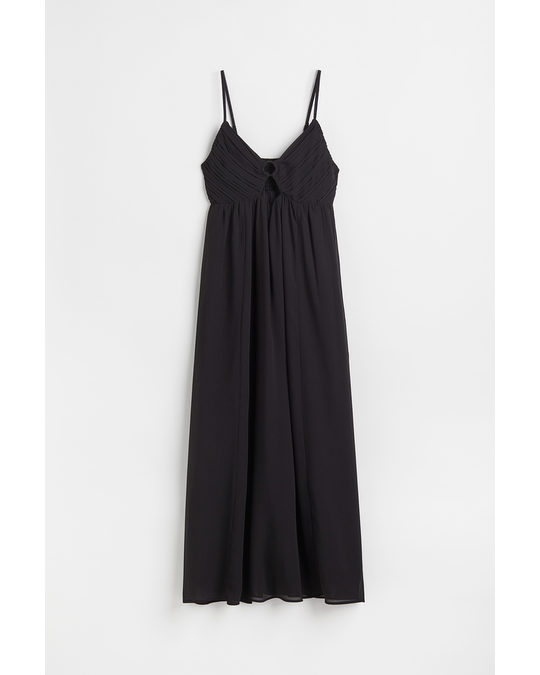 H&M Chiffon Slip Dress Black