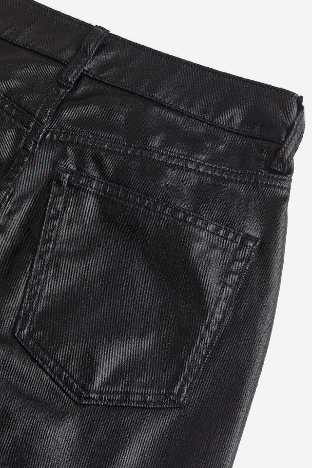 H&M Coated Straight High Jeans Black