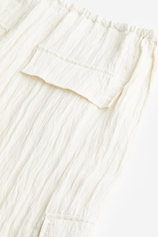 H&M Drawstring-detail Cargo Trousers Cream