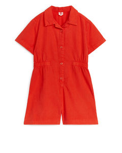 Lyocell-cotton Jumpsuit Bright Red