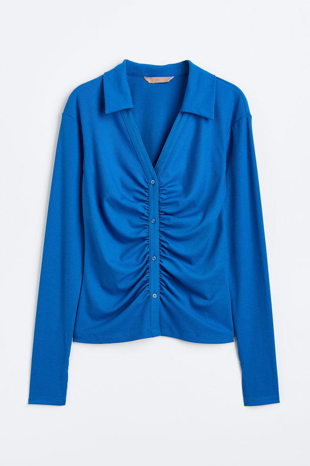 H&M Geripptes Jerseyshirt Blau