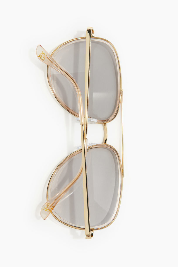 H&M Sonnenbrille Hellbeige/Goldfarben