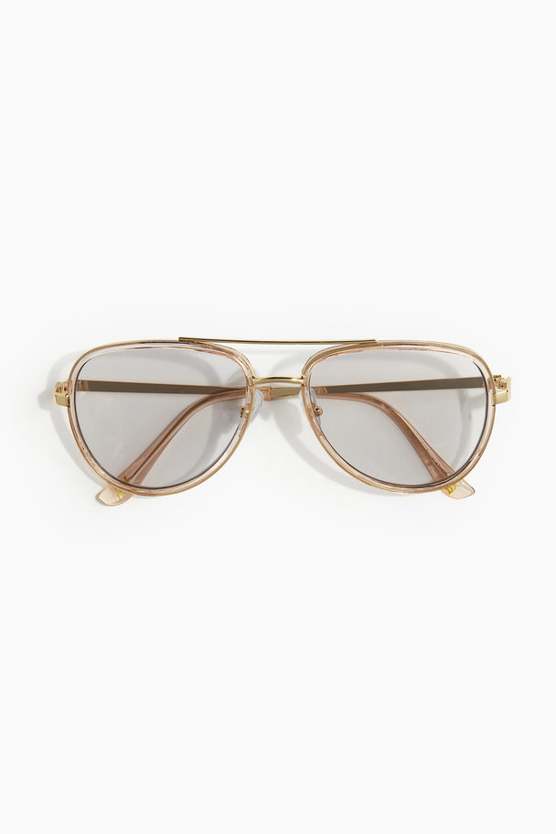 H&M Sonnenbrille Hellbeige/Goldfarben