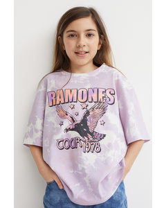T-Shirt mit Print Lila/Ramones