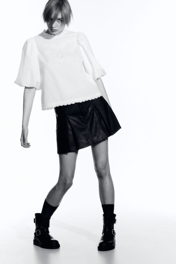 H&M Pleated Mini Skirt Black
