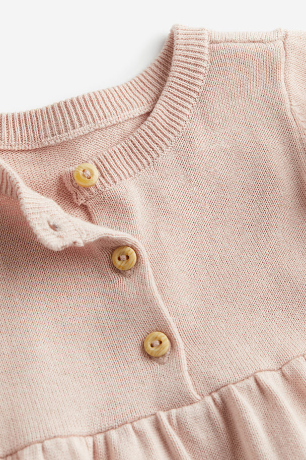 H&M Fine-knit Dress Powder Pink
