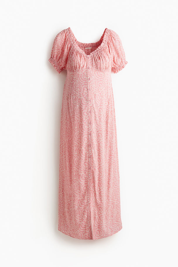 H&M Mama Off-the-shoulder Dress Pink/patterned