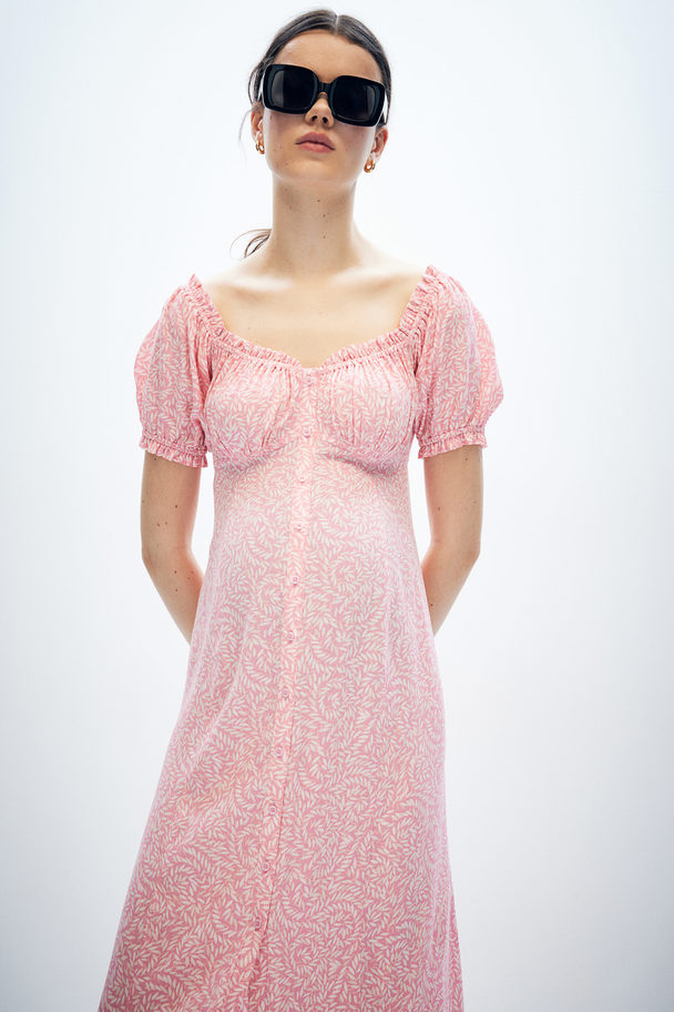 H&M Mama Off Shoulder-klänning Rosa/mönstrad