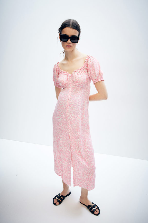 H&M Mama Off Shoulder-kjole Rosa/mønstret