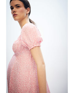 Mama Off-the-shoulder Dress Pink/patterned