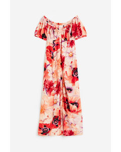 Mama Off-the-shoulder Dress Apricot/floral