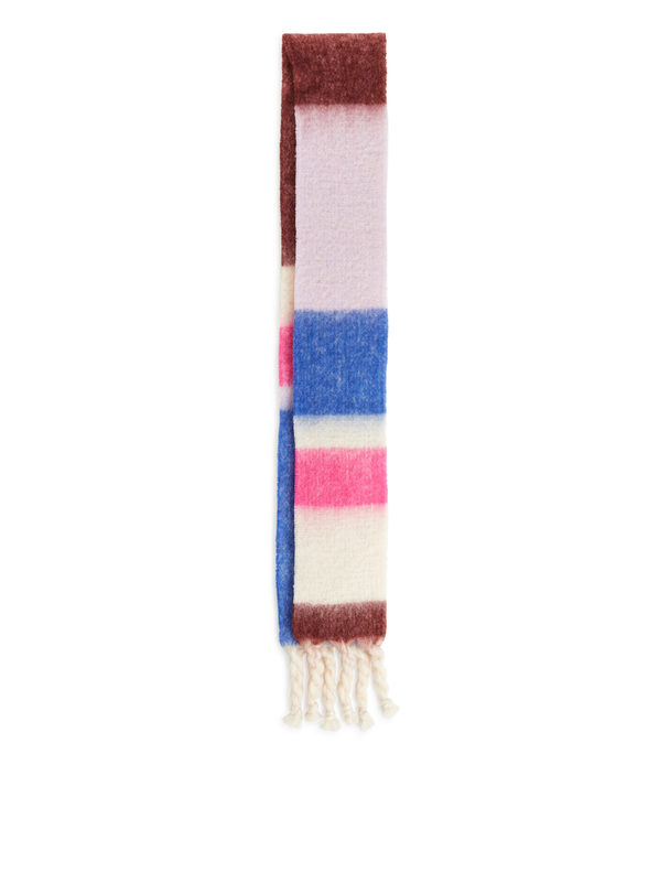 ARKET Schal aus Wollmischung Blau/Mehrfarbig