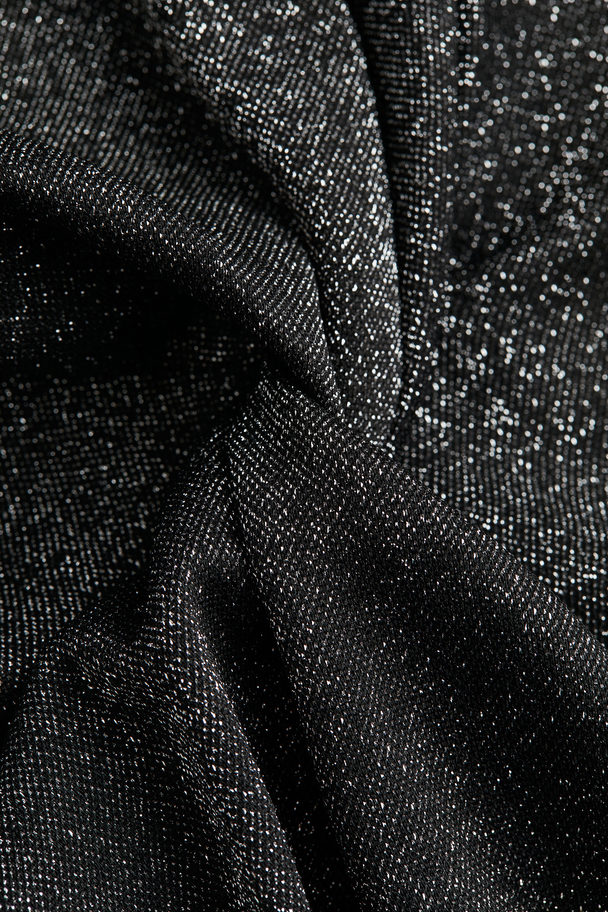 H&M Knot-detail Jersey Dress Black/silver-coloured