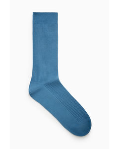 Ribbed Socks Blue