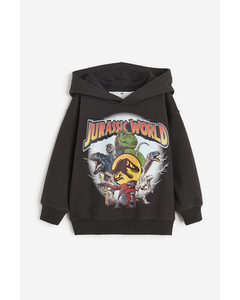 Printed Hoodie Black/jurassic World