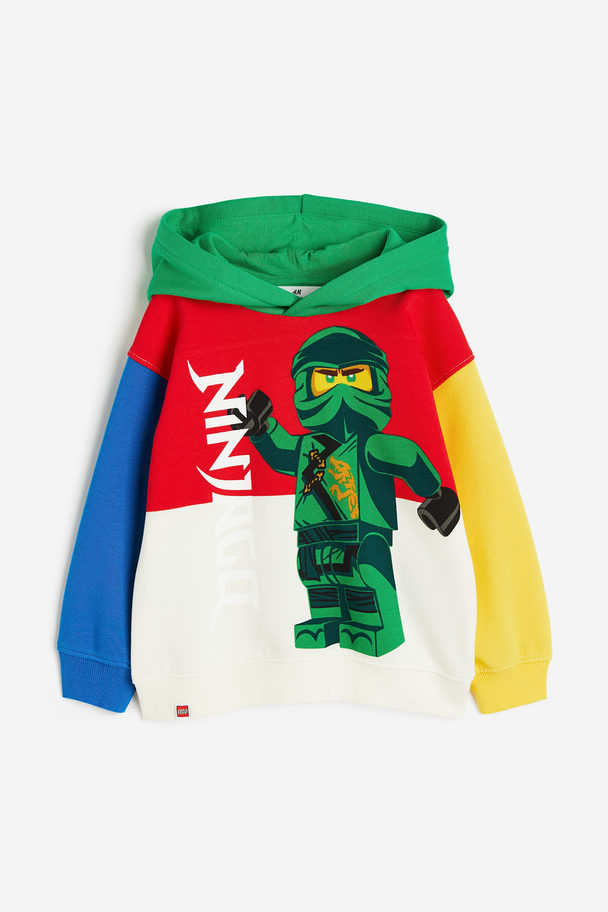 H&M Printed Hoodie Bright Green/lego Ninjago
