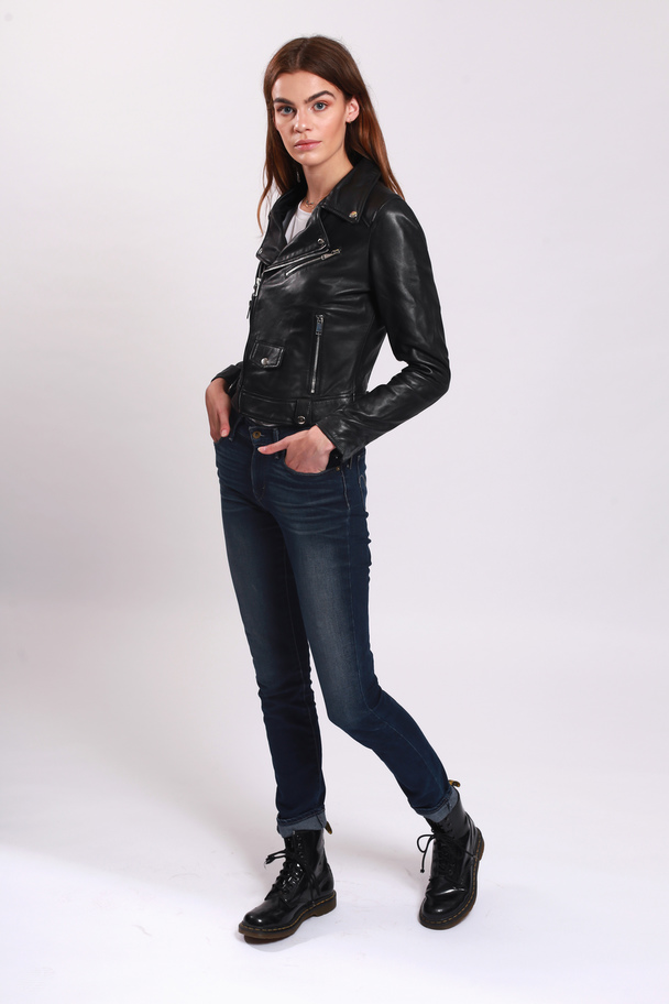 Blue Wellford Leather Jacket Catalina