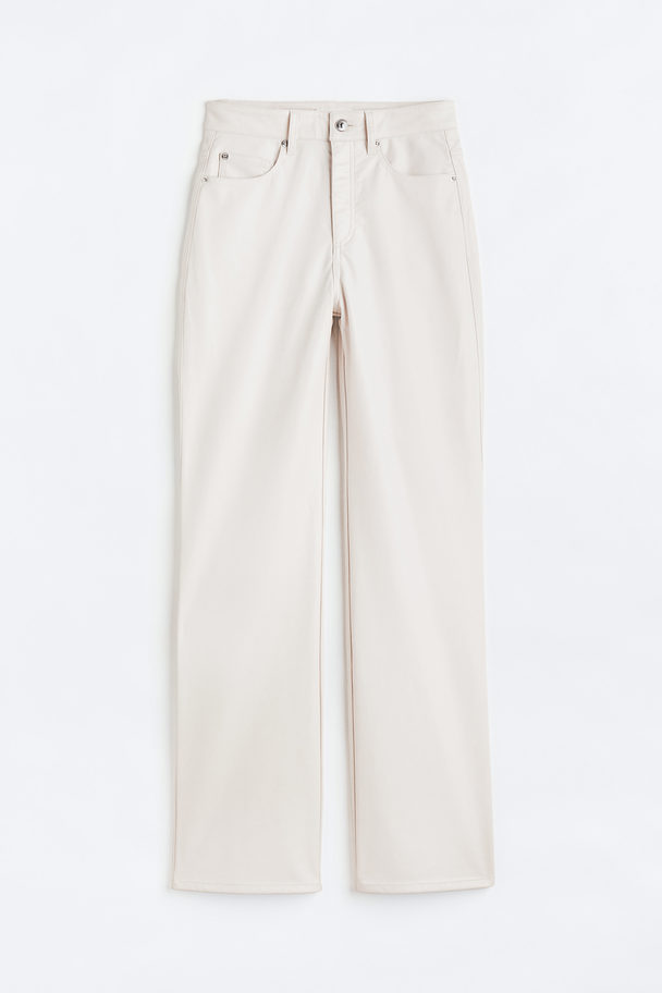 H&M Straight Trousers Natural White