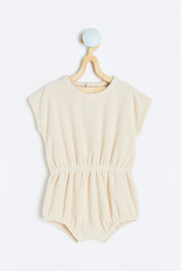 H&M Jumpsuit aus Frottee Hellbeige